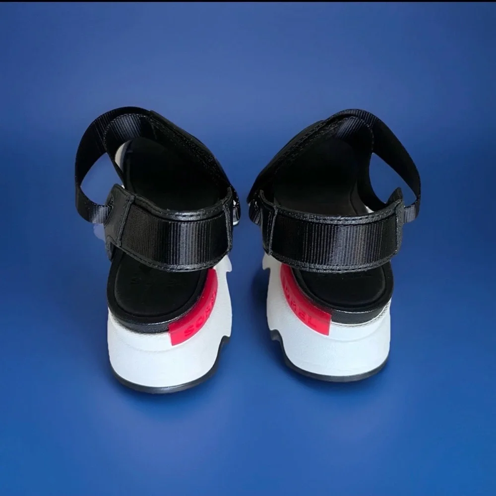 Sorrel Women's Kinetic Y- Strap Sporty Sandal Black Leather Sz 7 US NL 3567-010 - Picture 3 of 7